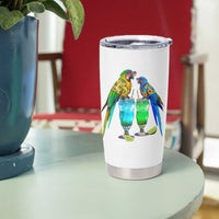 Hawaiian Parrots Drinking Margaritas Tumbler Cup Beach Vacation Gift