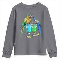Hawaiian Parrots Drinking Margaritas Youth Sweatshirt Beach Vacation Gift