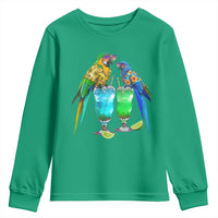 Hawaiian Parrots Drinking Margaritas Youth Sweatshirt Beach Vacation Gift