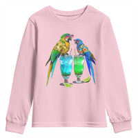 Hawaiian Parrots Drinking Margaritas Youth Sweatshirt Beach Vacation Gift