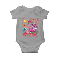 Funny Flamingo Tropical Floral Summer Vacation Graphic Baby Onesie