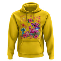 Funny Flamingo Tropical Floral Summer Vacation Graphic Hoodie