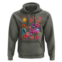 Funny Flamingo Tropical Floral Summer Vacation Graphic Hoodie