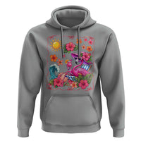 Funny Flamingo Tropical Floral Summer Vacation Graphic Hoodie