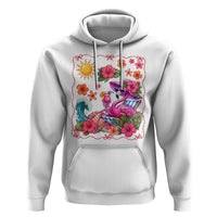 Funny Flamingo Tropical Floral Summer Vacation Graphic Hoodie