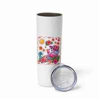 Funny Flamingo Tropical Floral Summer Vacation Graphic Skinny Tumbler