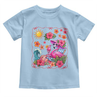 Funny Flamingo Tropical Floral Summer Vacation Graphic Toddler T Shirt