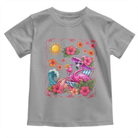Funny Flamingo Tropical Floral Summer Vacation Graphic Toddler T Shirt