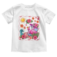 Funny Flamingo Tropical Floral Summer Vacation Graphic Toddler T Shirt