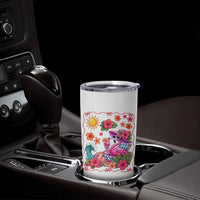 Funny Flamingo Tropical Floral Summer Vacation Graphic Tumbler Cup