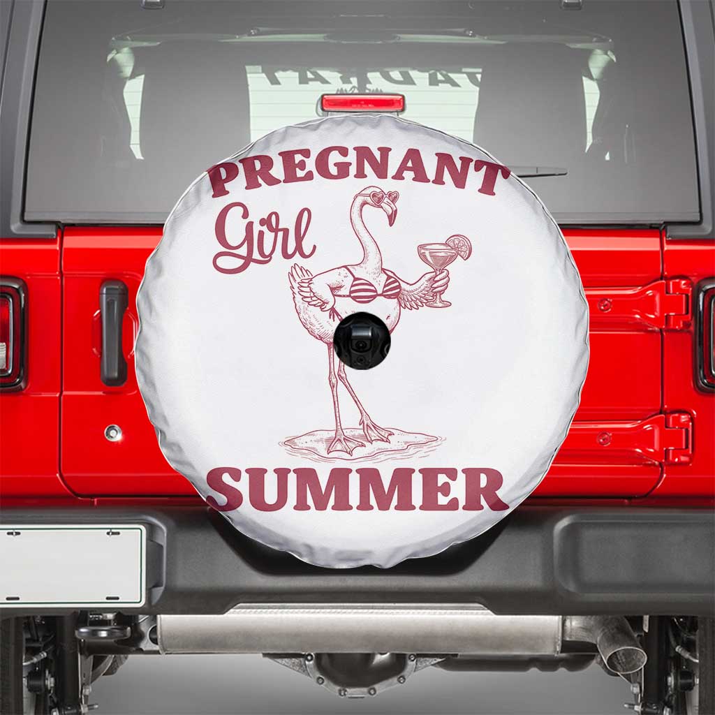 Flamingo Pregnancy Announcement Spare Tire Cover Summer Beach Mom To Be Gift