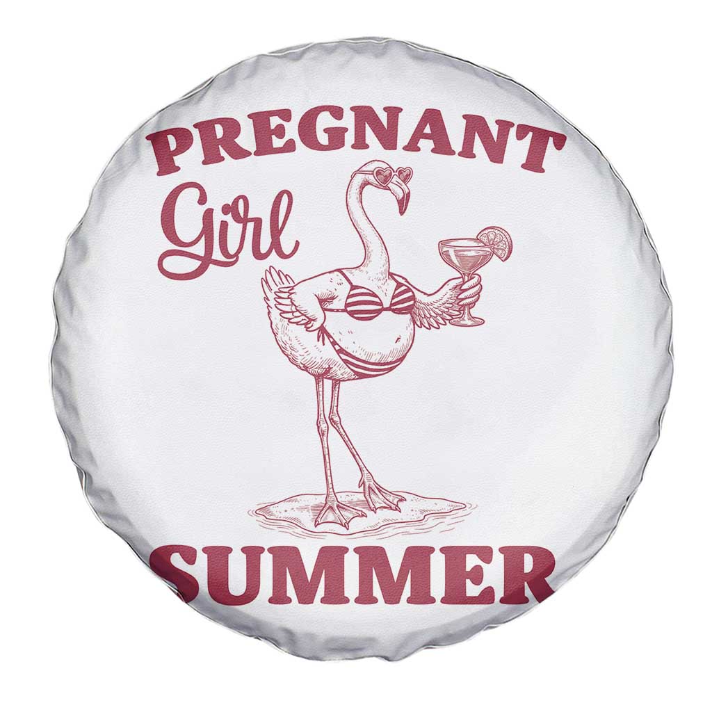 Flamingo Pregnancy Announcement Spare Tire Cover Summer Beach Mom To Be Gift