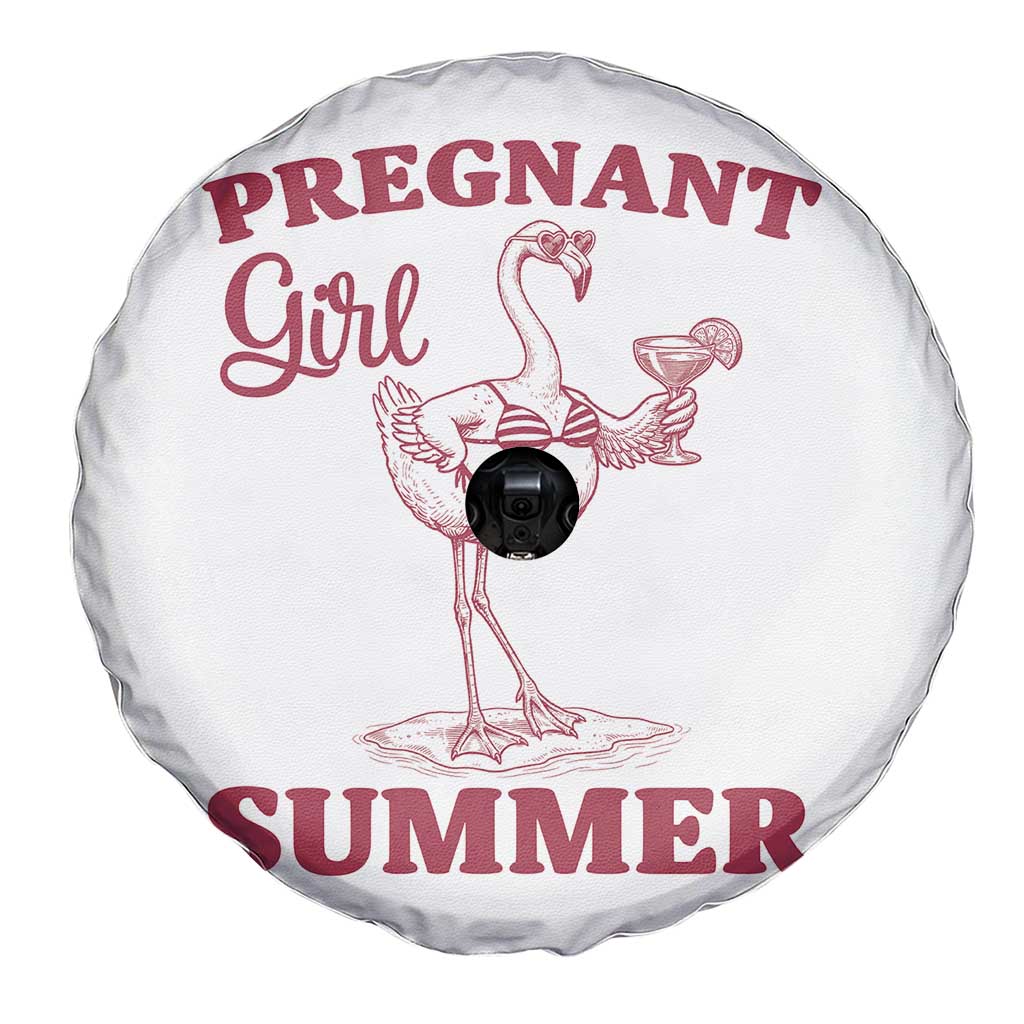 Flamingo Pregnancy Announcement Spare Tire Cover Summer Beach Mom To Be Gift