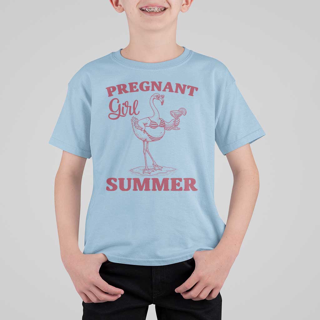 Flamingo Pregnancy Announcement T Shirt For Kid Summer Beach Mom To Be Gift