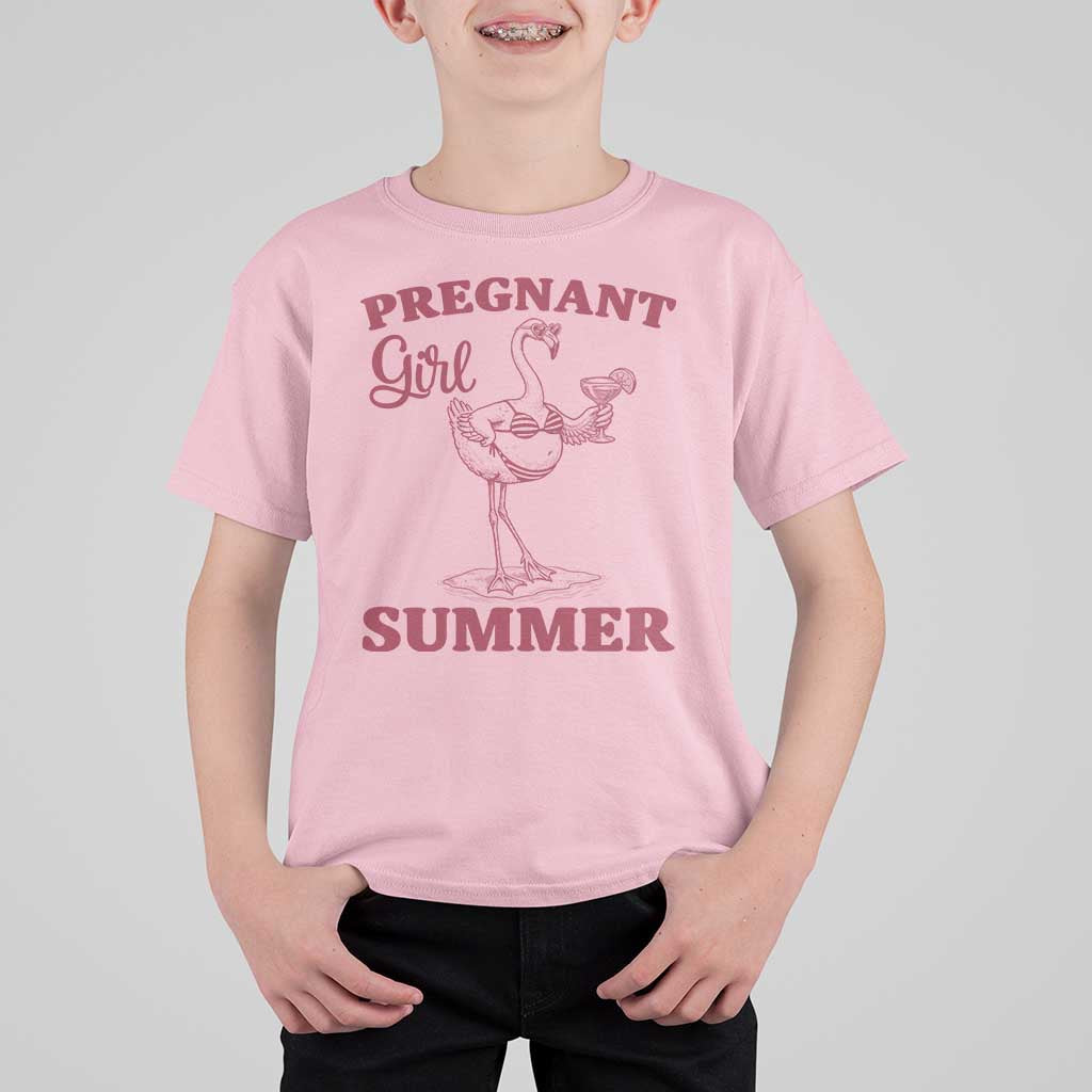 Flamingo Pregnancy Announcement T Shirt For Kid Summer Beach Mom To Be Gift