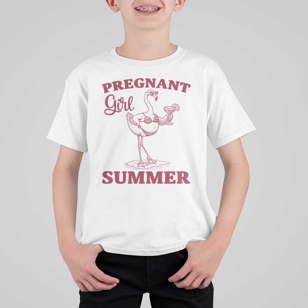 Flamingo Pregnancy Announcement T Shirt For Kid Summer Beach Mom To Be Gift