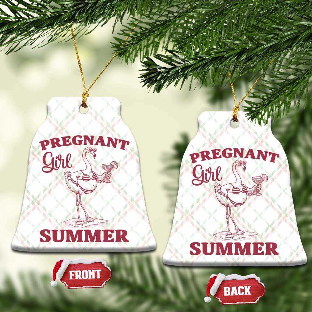 Flamingo Pregnancy Announcement Ceramic Ornament Summer Beach Mom To Be Gift