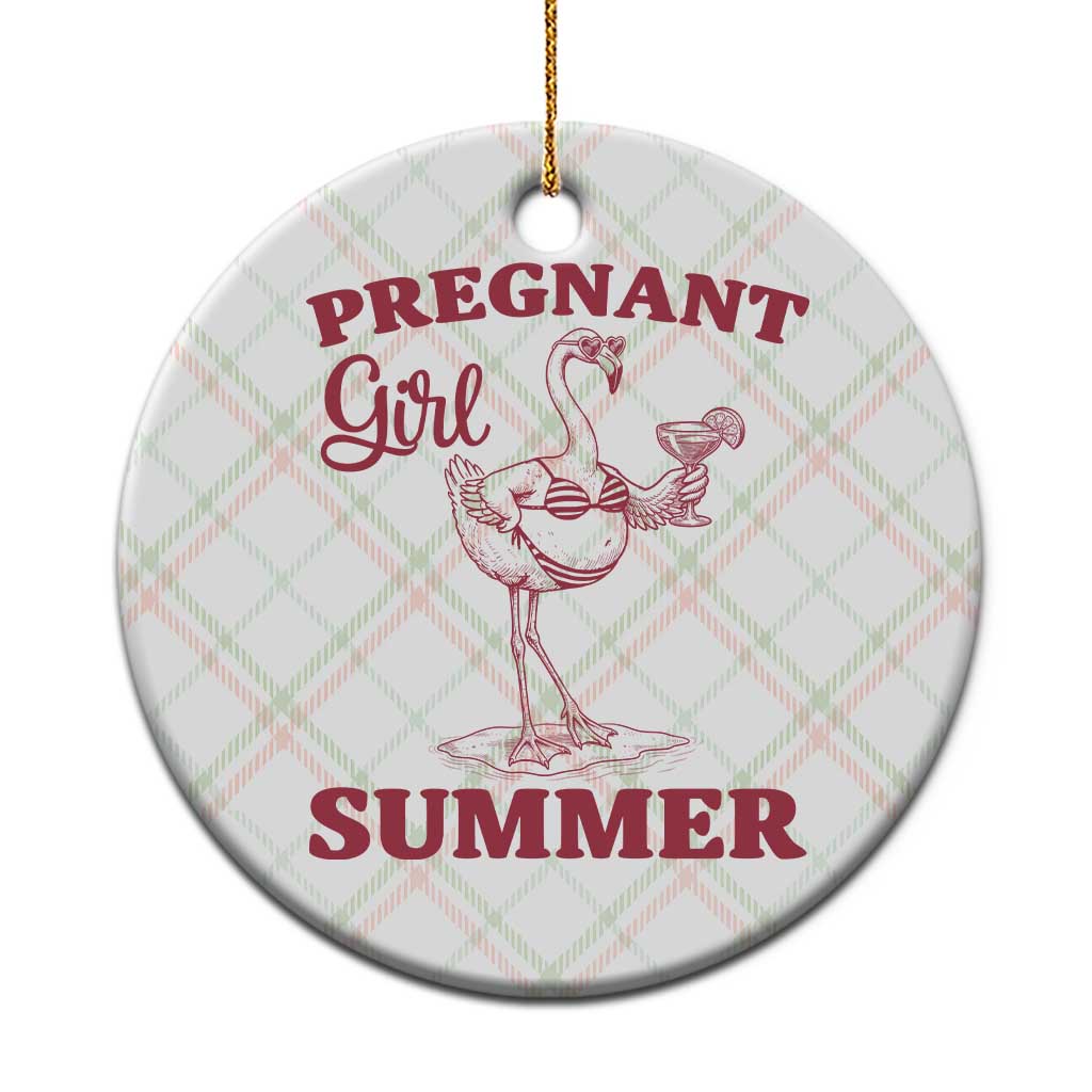 Flamingo Pregnancy Announcement Ceramic Ornament Summer Beach Mom To Be Gift