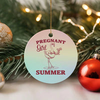Flamingo Pregnancy Announcement Ceramic Ornament Summer Beach Mom To Be Gift