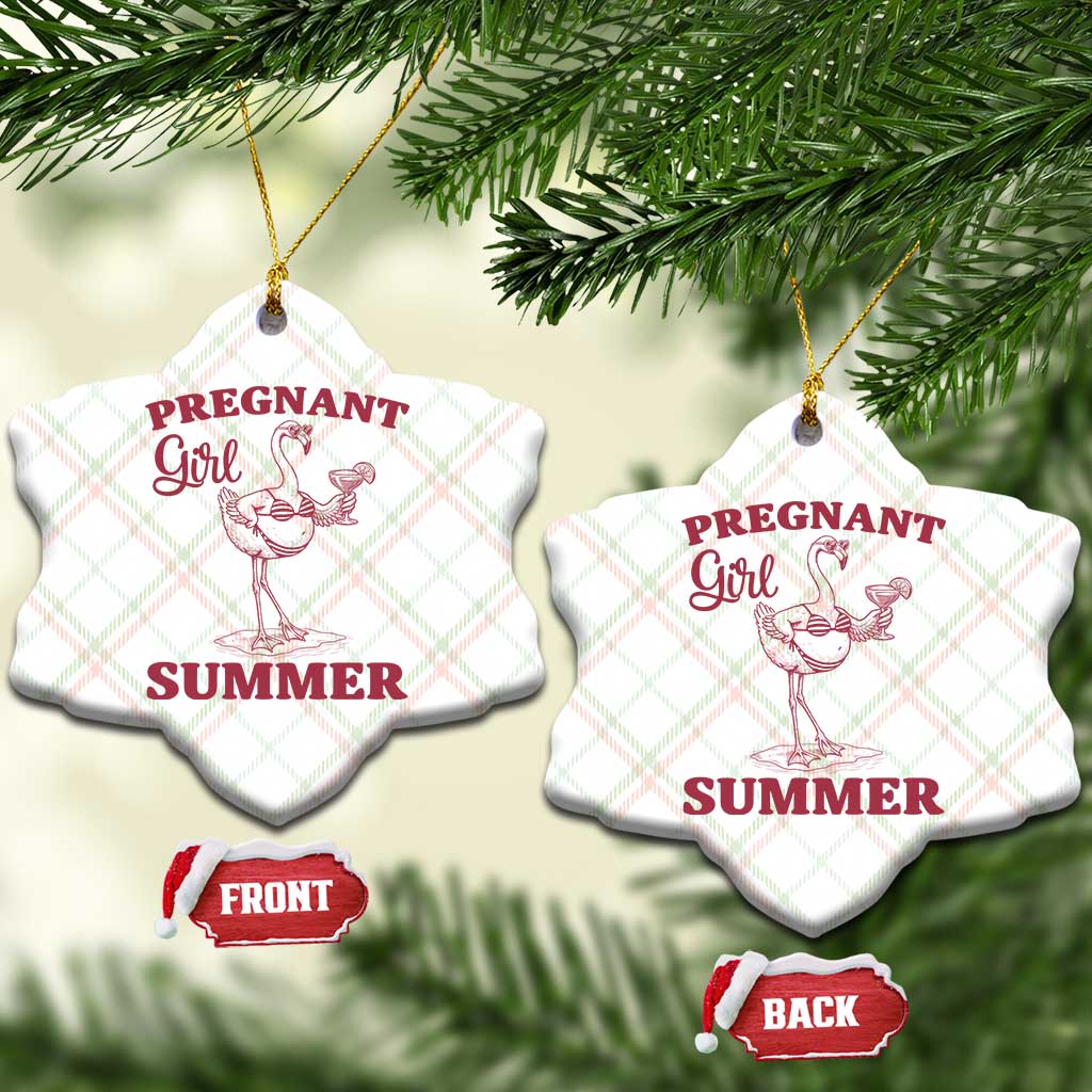 Flamingo Pregnancy Announcement Ceramic Ornament Summer Beach Mom To Be Gift