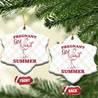 Flamingo Pregnancy Announcement Ceramic Ornament Summer Beach Mom To Be Gift