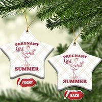 Flamingo Pregnancy Announcement Ceramic Ornament Summer Beach Mom To Be Gift