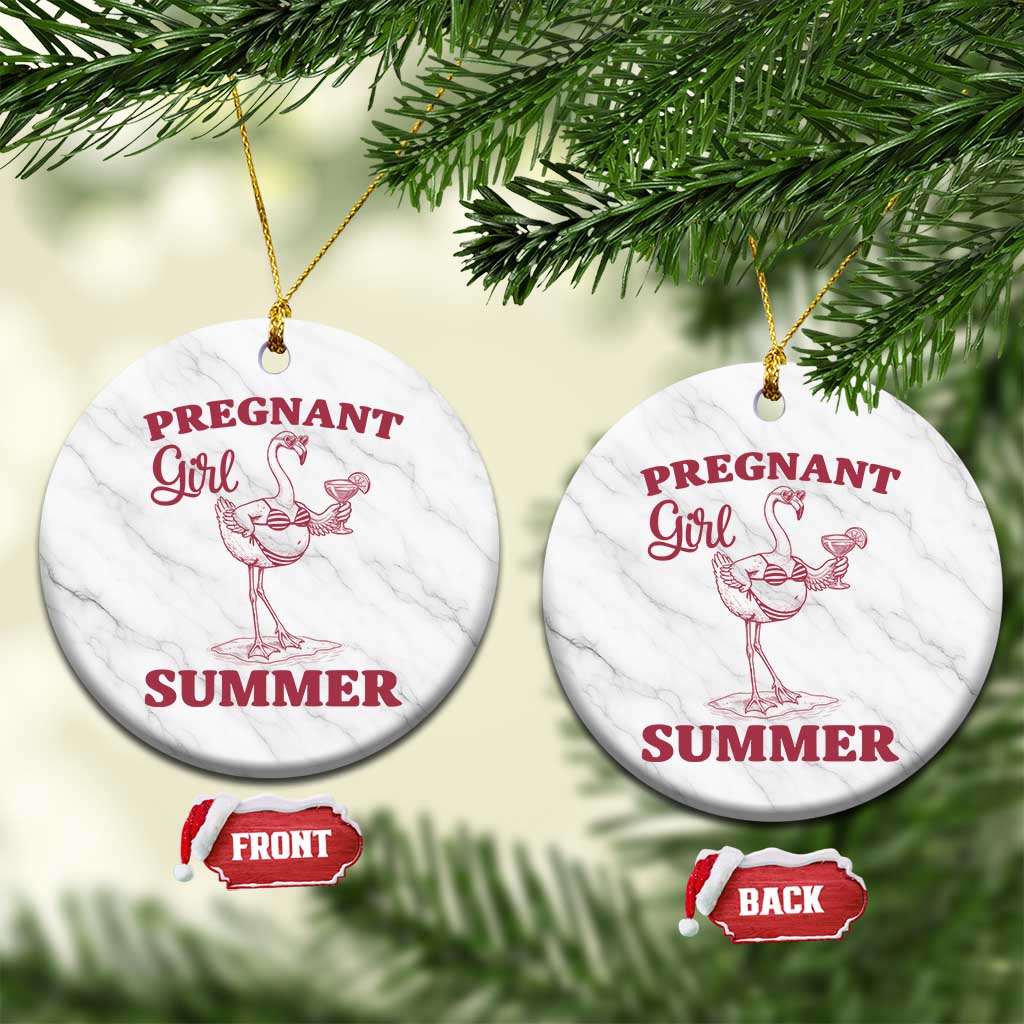 Flamingo Pregnancy Announcement Ceramic Ornament Summer Beach Mom To Be Gift
