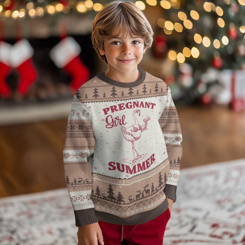 Flamingo Pregnancy Announcement Ugly Christmas Sweater Summer Beach Mom To Be Gift