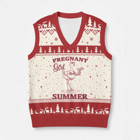 Flamingo Pregnancy Announcement V-Neck Knit Sweater Vest Summer Beach Mom To Be Gift