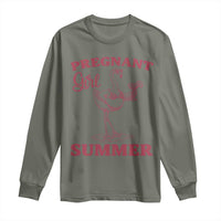 Flamingo Pregnancy Announcement Long Sleeve Shirt Summer Beach Mom To Be Gift