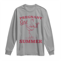 Flamingo Pregnancy Announcement Long Sleeve Shirt Summer Beach Mom To Be Gift