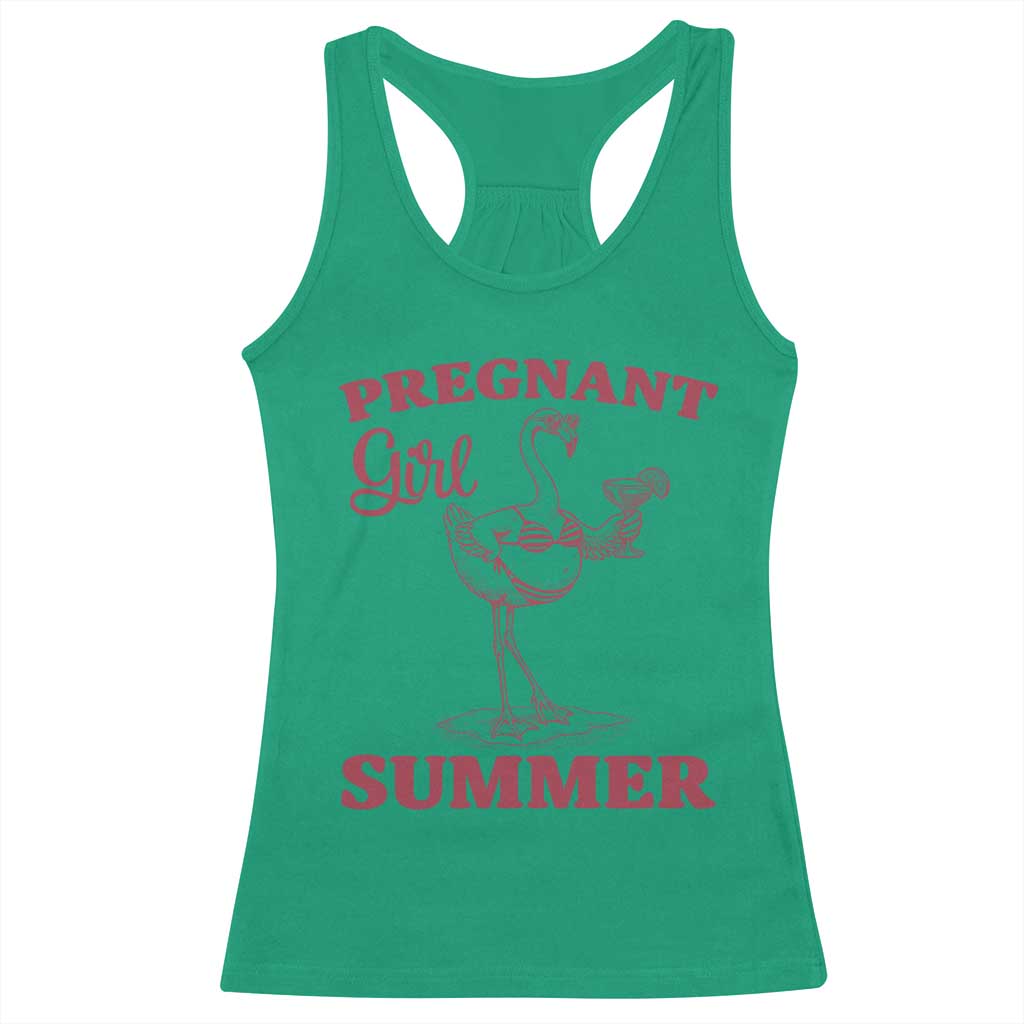 Flamingo Pregnancy Announcement Racerback Tank Top Summer Beach Mom To Be Gift