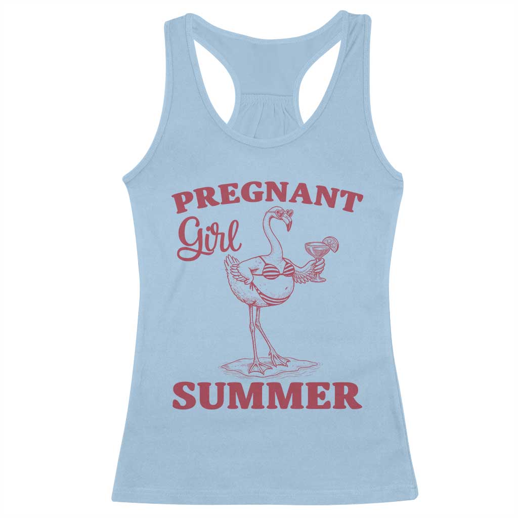 Flamingo Pregnancy Announcement Racerback Tank Top Summer Beach Mom To Be Gift
