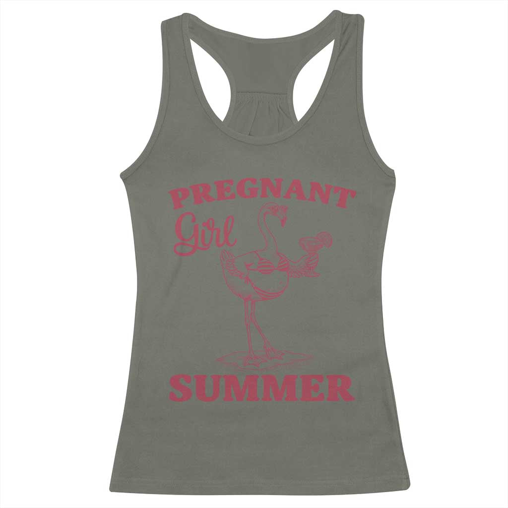 Flamingo Pregnancy Announcement Racerback Tank Top Summer Beach Mom To Be Gift
