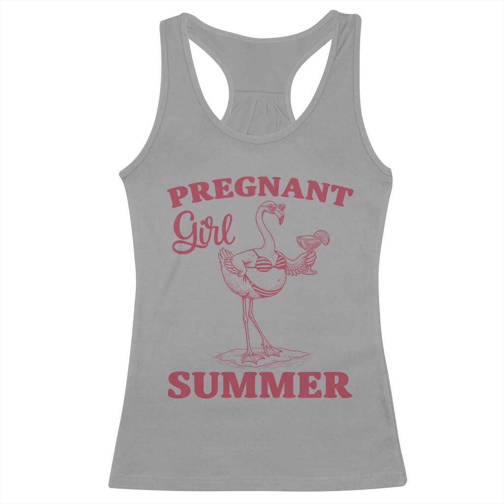Flamingo Pregnancy Announcement Racerback Tank Top Summer Beach Mom To Be Gift