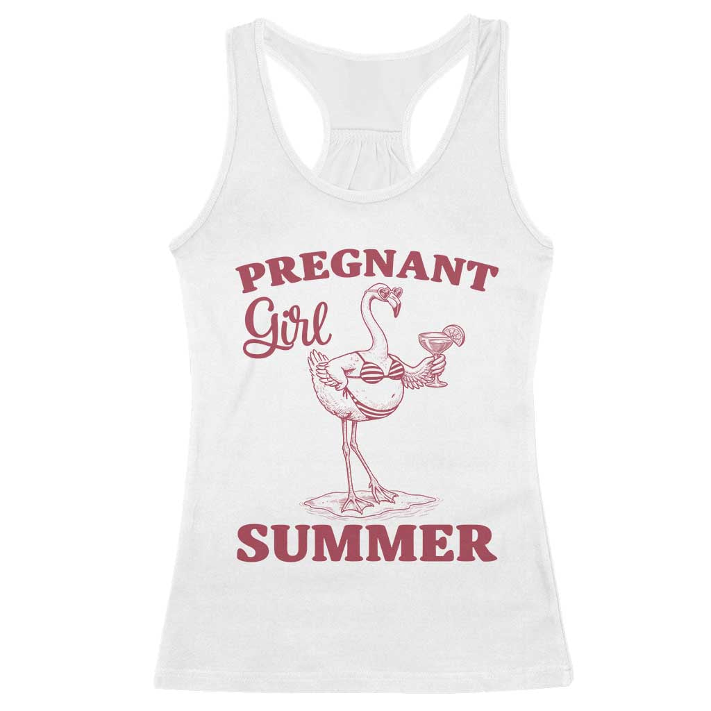Flamingo Pregnancy Announcement Racerback Tank Top Summer Beach Mom To Be Gift