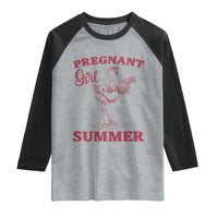Flamingo Pregnancy Announcement Raglan Shirt Summer Beach Mom To Be Gift