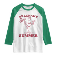 Flamingo Pregnancy Announcement Raglan Shirt Summer Beach Mom To Be Gift