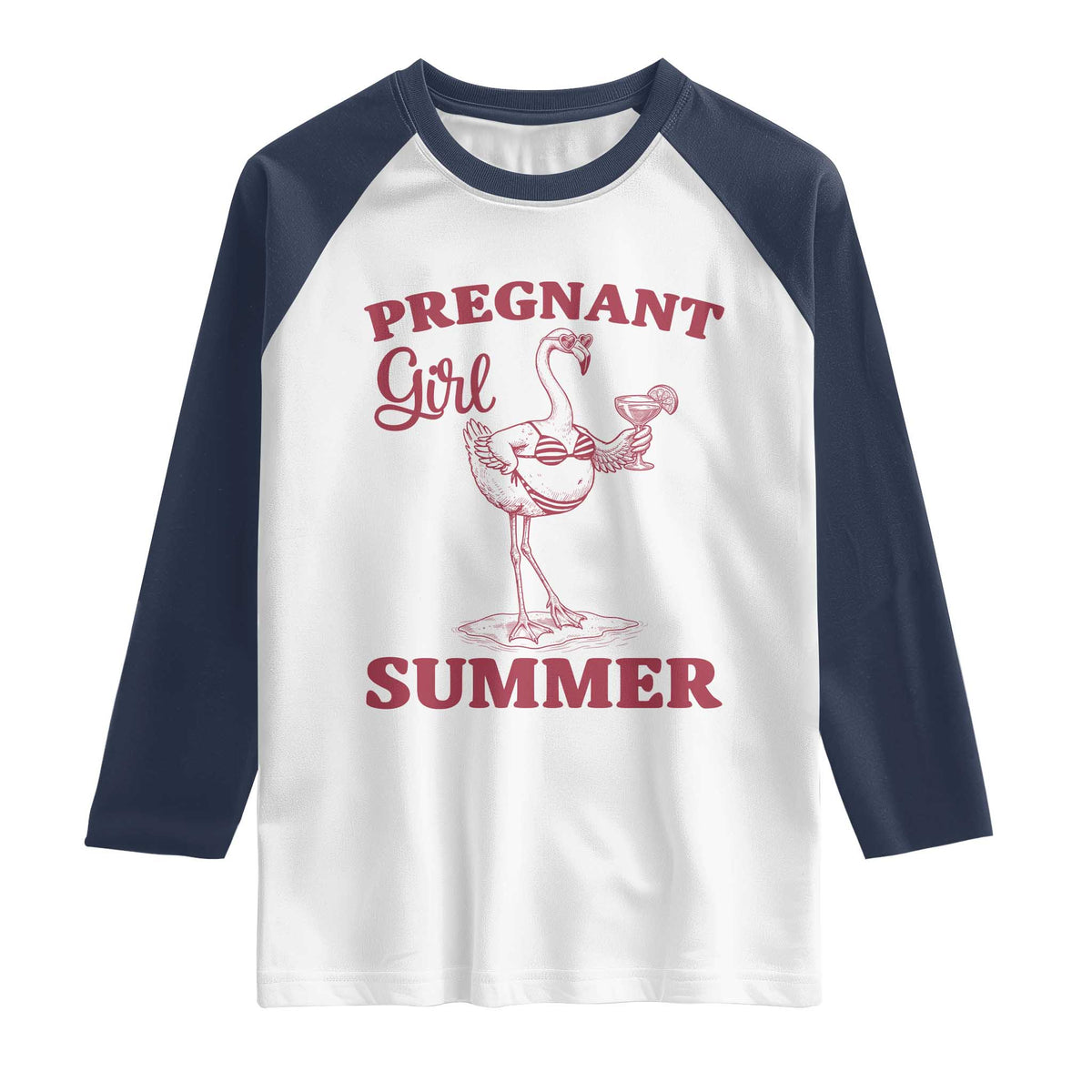 Flamingo Pregnancy Announcement Raglan Shirt Summer Beach Mom To Be Gift