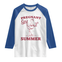 Flamingo Pregnancy Announcement Raglan Shirt Summer Beach Mom To Be Gift