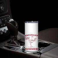 Flamingo Pregnancy Announcement Skinny Tumbler Summer Beach Mom To Be Gift