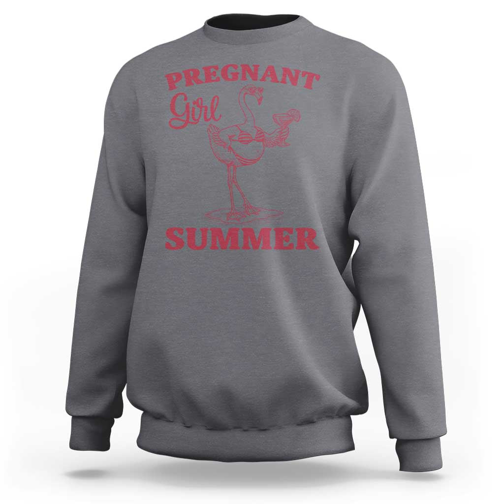 Flamingo Pregnancy Announcement Sweatshirt Summer Beach Mom To Be Gift