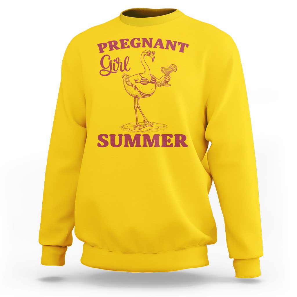 Flamingo Pregnancy Announcement Sweatshirt Summer Beach Mom To Be Gift