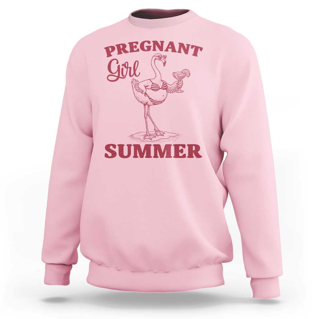 Flamingo Pregnancy Announcement Sweatshirt Summer Beach Mom To Be Gift