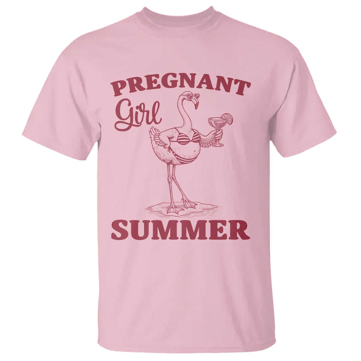 Flamingo Pregnancy Announcement T Shirt Summer Beach Mom To Be Gift