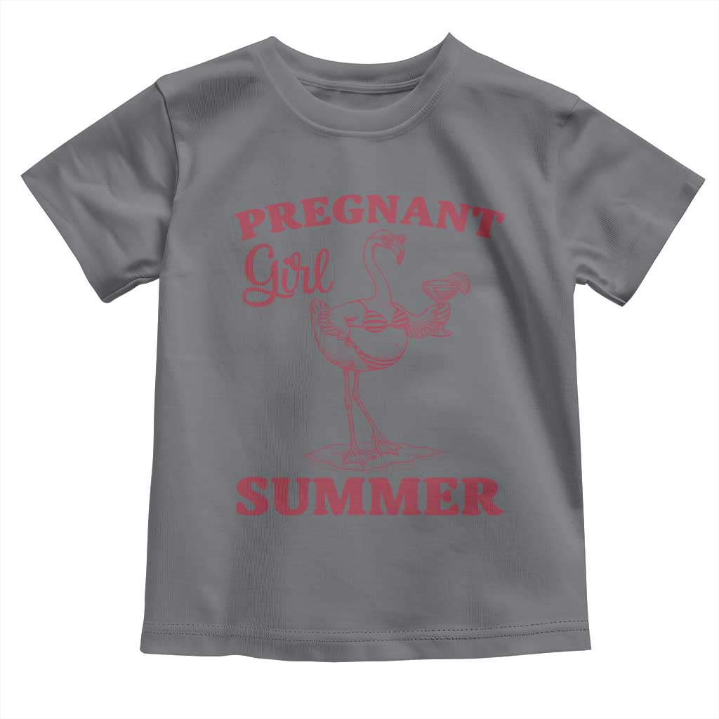 Flamingo Pregnancy Announcement Toddler T Shirt Summer Beach Mom To Be Gift