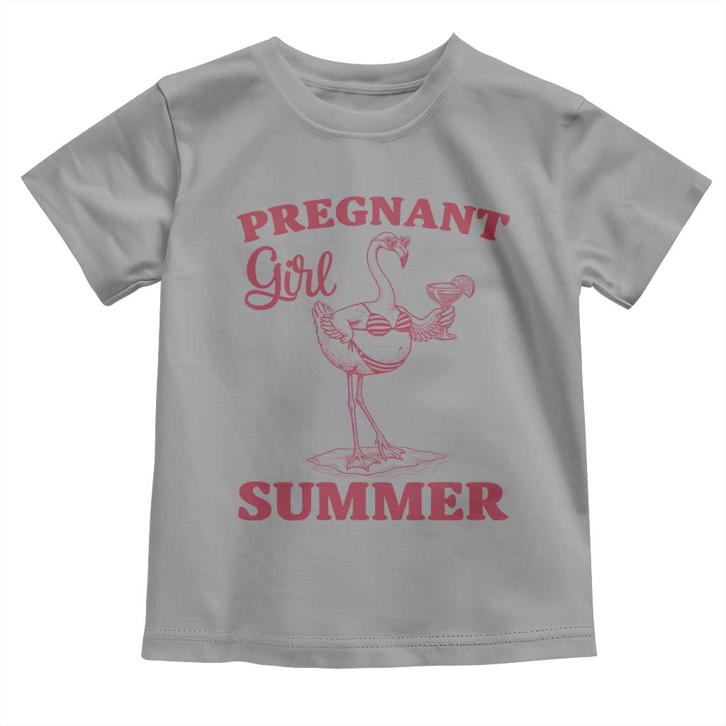 Flamingo Pregnancy Announcement Toddler T Shirt Summer Beach Mom To Be Gift