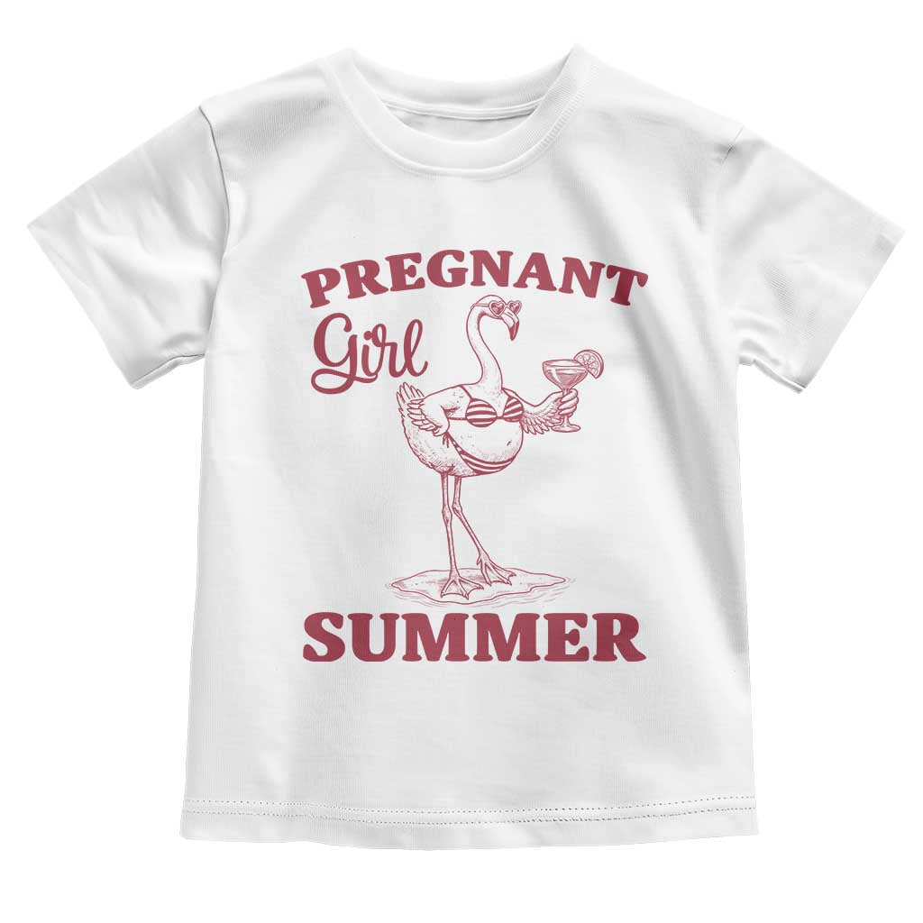 Flamingo Pregnancy Announcement Toddler T Shirt Summer Beach Mom To Be Gift