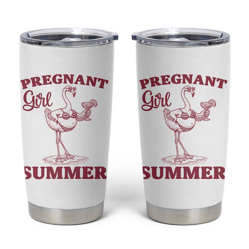 Flamingo Pregnancy Announcement Tumbler Cup Summer Beach Mom To Be Gift