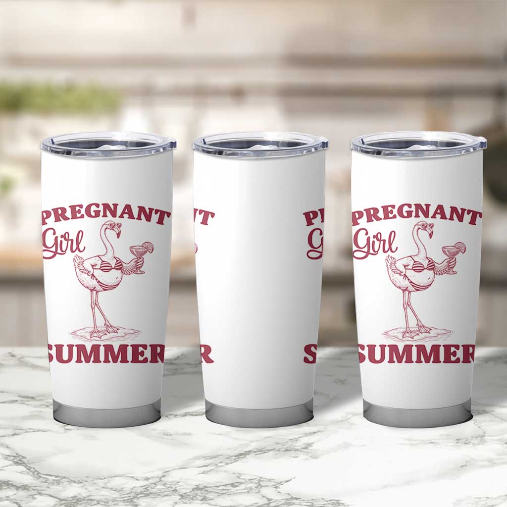 Flamingo Pregnancy Announcement Tumbler Cup Summer Beach Mom To Be Gift